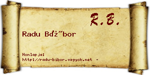 Radu Bíbor névjegykártya